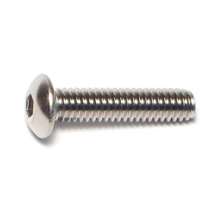 Midwest Fastener #8-32 Socket Head Cap Screw, Button-Head, 18-8 Stainless Steel, 3/4 in Length, 20 PK 72047